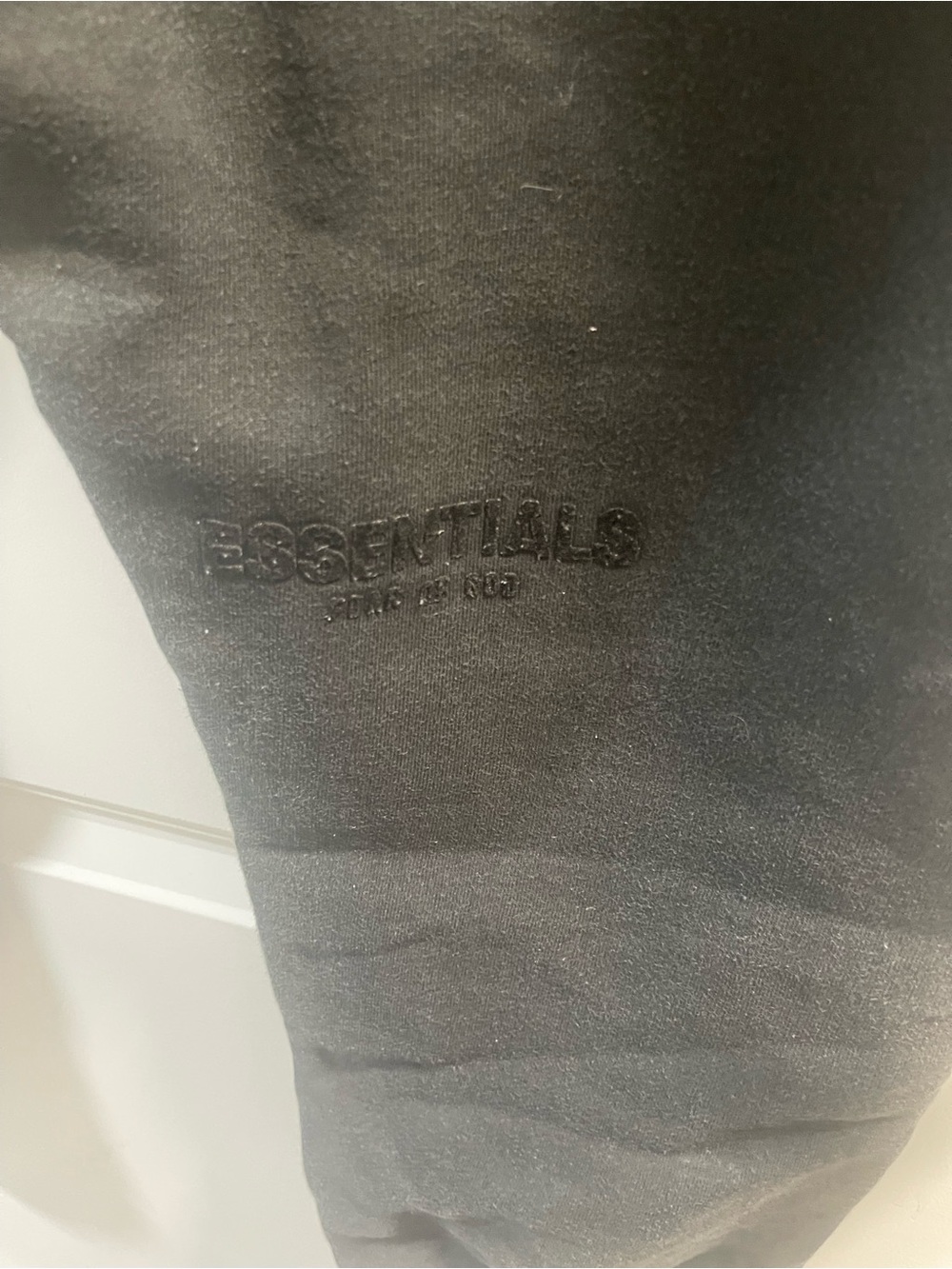 Essentials Men's Black Jogger Sweatpants with Drawstring Have One Hole - Picture 8 of 9
